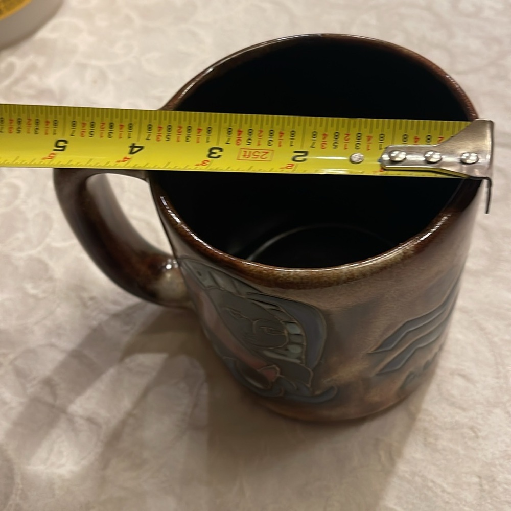 Artistic Brown Ceramic Mug “ Aquarius “ Design by Mara Mexico - Picture 6 of 10